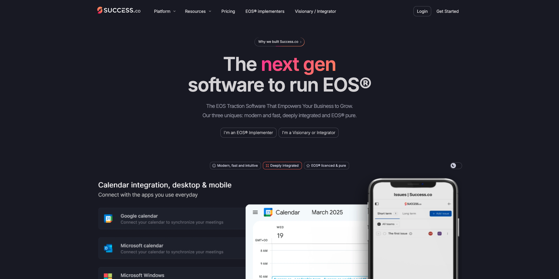 Success.co Next Gen EOS Software